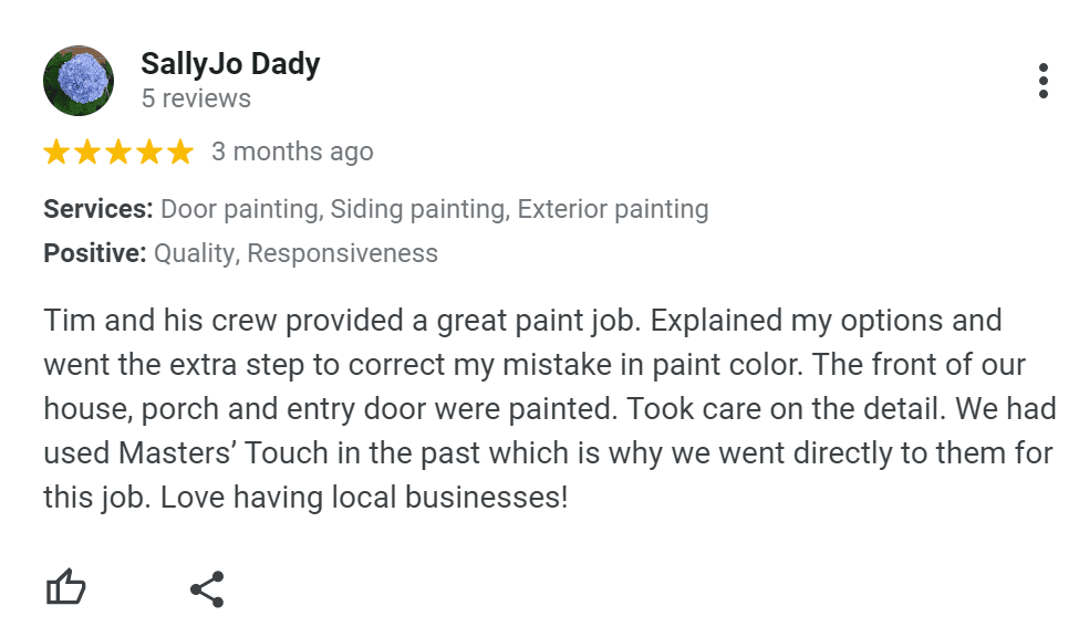 Sally Jo Daddy Google review